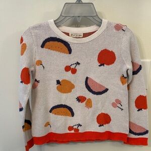 Tucker + Tate Cream and Orange Fruit Print Knit Sweater